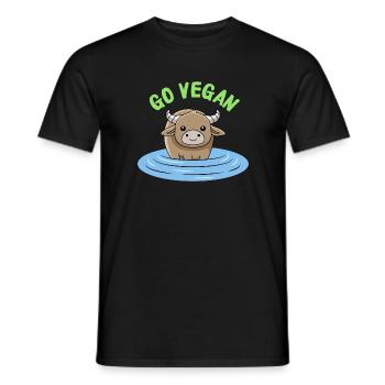 Conception de buffle d’eau pour les fiers végétaliens - T-shirt homme - noir - Devant - AI Model Male 178 light (178cm)