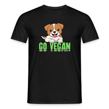 Dog design for proud vegans - Men's T-Shirt - black - Front - AI Model Male 178 light (178cm)