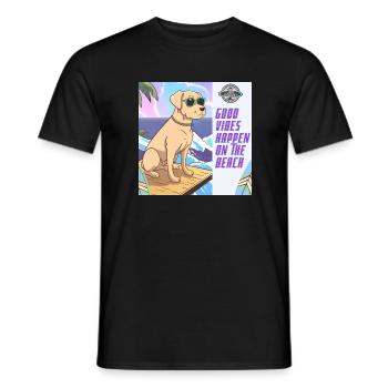 Surfen im Comic-style - Männer T-Shirt - Schwarz - Vorne - AI Model Male 178 light (178cm)