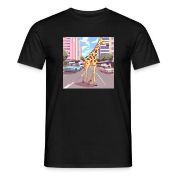 Stadtgiraffe - Männer T-Shirt - Schwarz - Vorne - AI Model Male 178 light (178cm)