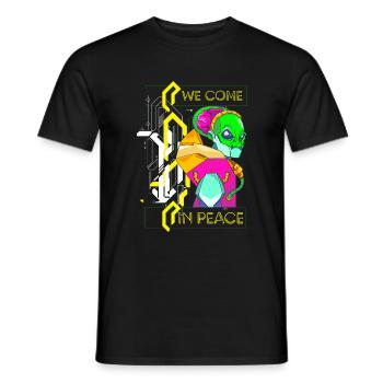 Zukunft Retro Synthwave Scifi - Männer T-Shirt - Schwarz - Vorne - AI Model Male 178 light (178cm)