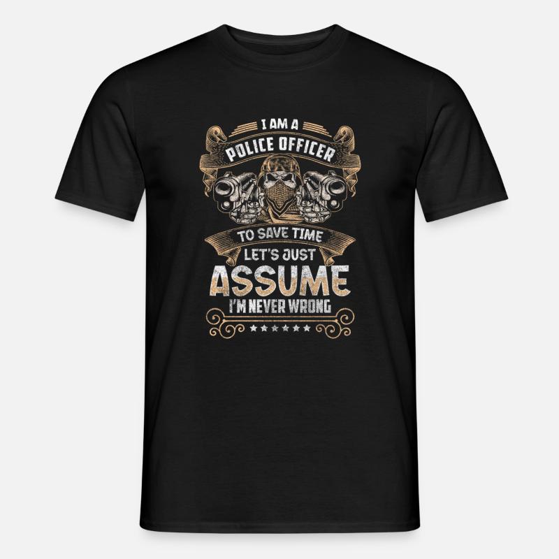 Polizei Recht Uniform Handschellen - Männer T-Shirt - Schwarz