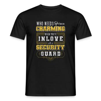 Security guard work watch - Men's T-Shirt - black - Front - AI Model Male 178 light (178cm)
