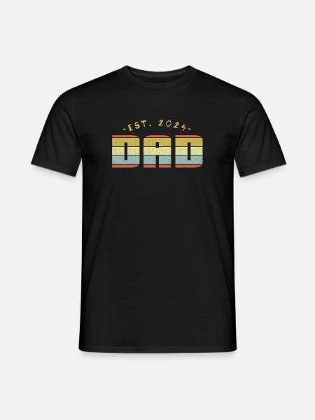 Dad est. 2024 - Männer T-Shirt - Schwarz