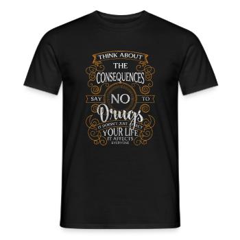 Drug Addiction Clean Hemp - Men's T-Shirt - black - Front - AI Model Male 178 light (178cm)