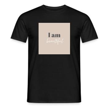 I am beautiful - Men's T-Shirt - black - Front - AI Model Male 178 light (178cm)