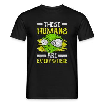 Ufo Area 51 Invasie - Heren T-shirt - zwart - Voor - AI Model Male 178 light (178cm)