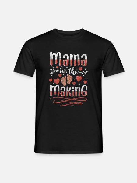 Baby Mutter Nachwuchs Bauch - Männer T-Shirt - Schwarz
