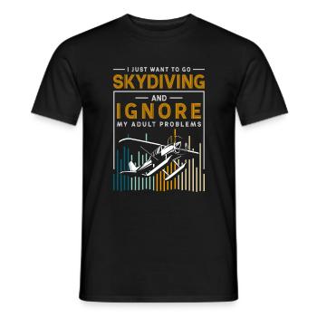 Parachutisme, Adrénaline, Vol, Parapente - T-shirt homme - noir - Devant - AI Model Male 178 light (178cm)