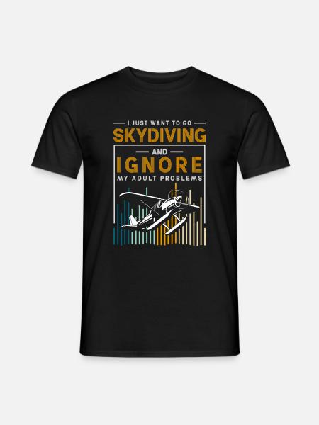 Skydiving, Adrenaline, Flying, Paragliding - Men's T-Shirt - black