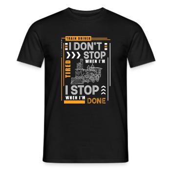 Train Locomotive à vapeur Profession Chef de train - T-shirt homme - noir - Devant - AI Model Male 178 light (178cm)