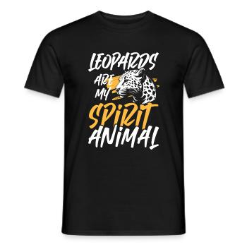 Leopard Raubkatze Raubtier - Männer T-Shirt - Schwarz - Vorne - AI Model Male 178 light (178cm)