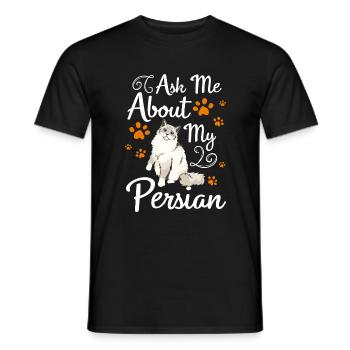 Perser Katzenfreund Katzenlady - Männer T-Shirt - Schwarz - Vorne - AI Model Male 178 light (178cm)