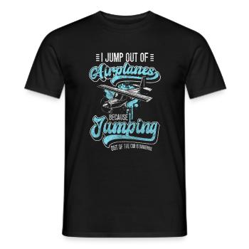 Skydiving Jump Height - Men's T-Shirt - black - Front - AI Model Male 178 light (178cm)