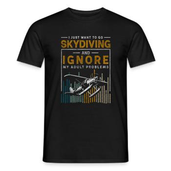Skydiving passion freefall - Men's T-Shirt - black - Front - AI Model Male 178 light (178cm)