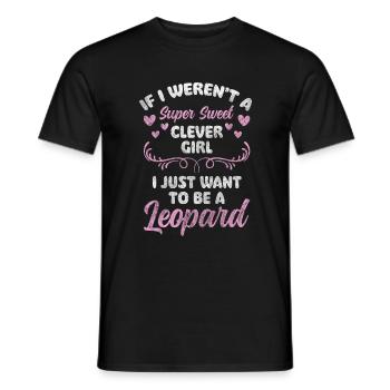 Leopard Wilderness Cat - Men's T-Shirt - black - Front - AI Model Male 178 light (178cm)