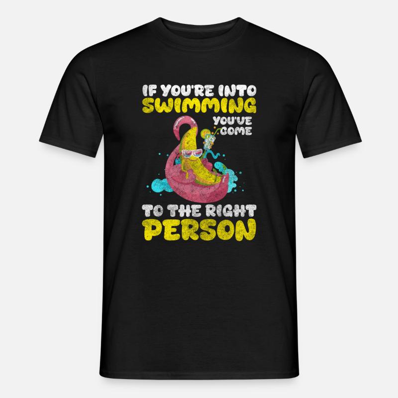 Schwimmer Meer - Männer T-Shirt - Schwarz