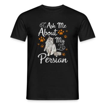 Perserkatze Süß Langhaarkatze - Männer T-Shirt - Schwarz - Vorne - AI Model Male 178 light (178cm)