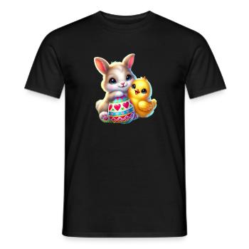 Oeuf de poussin de lapin de Pâques - T-shirt homme - noir - Devant - AI Model Male 178 light (178cm)