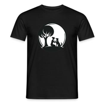 Chien maître femme - T-shirt homme - noir - Devant - AI Model Male 178 light (178cm)