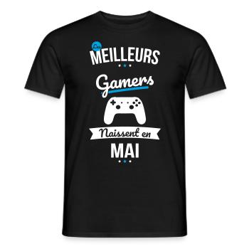 Les meilleurs gamers naissent en Mai - T-shirt homme - noir - Devant - AI Model Male 178 light (178cm)