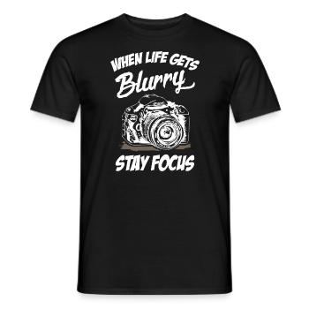 Photographer Stay Focus - Men's T-Shirt - black - Front - AI Model Male 178 light (178cm)