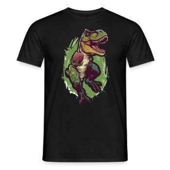 Trex Dinosaur American Football Dino Dinosaurier - Men's T-Shirt - black - Front - AI Model Male 178 light (178cm)