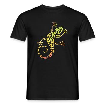 Bunter Gecko oder Salamander - Männer T-Shirt - Schwarz - Vorne - AI Model Male 178 light (178cm)