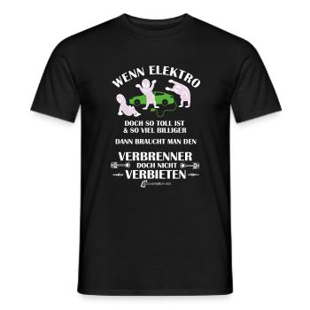 E-Auto Gegner - Männer T-Shirt - Schwarz - Vorne - AI Model Male 178 light (178cm)