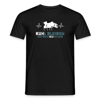 landleben cool kuhl bleiben kuh bauernhof - Männer T-Shirt - Schwarz - Vorne - AI Model Male 178 light (178cm)