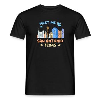 Treffen Sie mich in San Antonio Design für stolze - Männer T-Shirt - Schwarz - Vorne - AI Model Male 178 light (178cm)