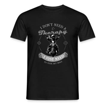 Thérapie - Biker - Rocker - chopper-motorcycle - T-shirt homme - noir - Devant - AI Model Male 178 light (178cm)