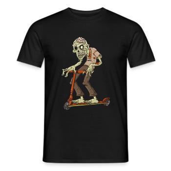 Zombie on scooter - gift idea - Men's T-Shirt - black - Front - AI Model Male 178 light (178cm)
