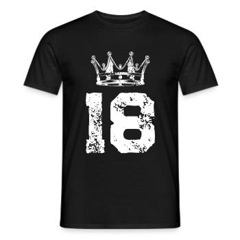 18 Zahl Krone - Männer T-Shirt - Schwarz - Vorne - AI Model Male 178 light (178cm)