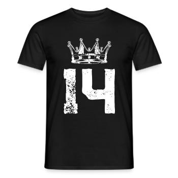 14 Couronne de numéros - T-shirt homme - noir - Devant - AI Model Male 178 light (178cm)