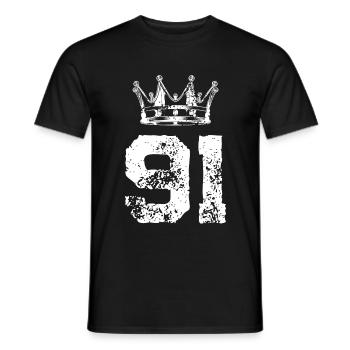 91 Number crown - Men's T-Shirt - black - Front - AI Model Male 178 light (178cm)