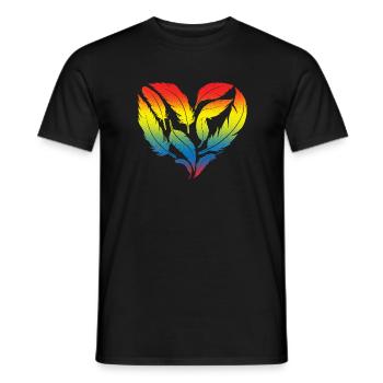 Vogelherz-Design für bunte Vogelfans - Männer T-Shirt - Schwarz - Vorne - AI Model Male 178 light (178cm)