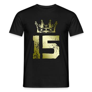 15 Cijfer kroon - Heren T-shirt - zwart - Voor - AI Model Male 178 light (178cm)