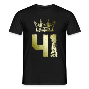 41 Zahl Krone - Männer T-Shirt - Schwarz - Vorne - AI Model Male 178 light (178cm)