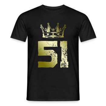 51 Zahl Krone - Männer T-Shirt - Schwarz - Vorne - AI Model Male 178 light (178cm)