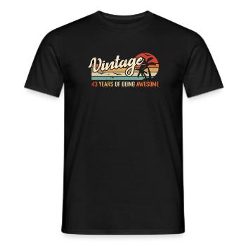 43 Ans Rétro Cadeau D'anniversaire Vintage 43 ans - T-shirt homme - noir - Devant - AI Model Male 178 light (178cm)