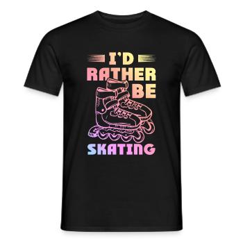 skating skate - Men's T-Shirt - black - Front - AI Model Male 178 light (178cm)