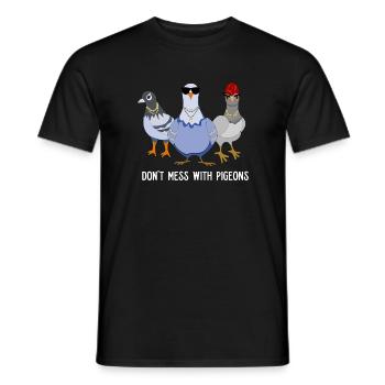 Cool Don't Mess Pigeons design for pigeon fans - Men's T-Shirt - black - Front - AI Model Male 178 light (178cm)