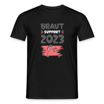 Braut Support 2023 Hochzeit Drinking - Männer T-Shirt - Schwarz - Vorne - AI Model Male 178 light (178cm)