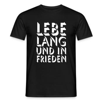 LEBE LANG - Männer T-Shirt - Schwarz - Vorne - AI Model Male 178 light (178cm)