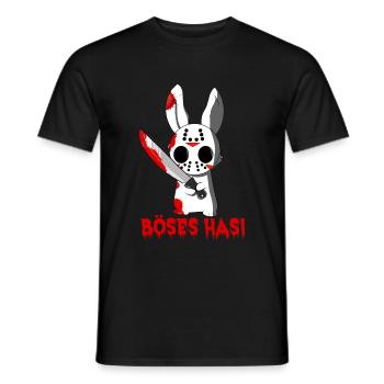 hase maske böses Hasi - Männer T-Shirt - Schwarz - Vorne - AI Model Male 178 light (178cm)
