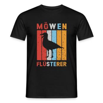 Möwen Flüsterer Möwe Nordsee Ostsee Vintage - Männer T-Shirt - Schwarz - Vorne - AI Model Male 178 light (178cm)