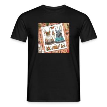 Designing. - Men's T-Shirt - black - Front - AI Model Male 178 light (178cm)