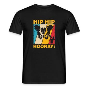 Hip Hip Hooray Hip Replacement Funny Physical Therapy - Men's T-Shirt - black - Front - AI Model Male 178 light (178cm)