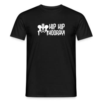 Hip Hip Hooray Hip Replacement Funny Physical Therapy - Men's T-Shirt - black - Front - AI Model Male 178 light (178cm)